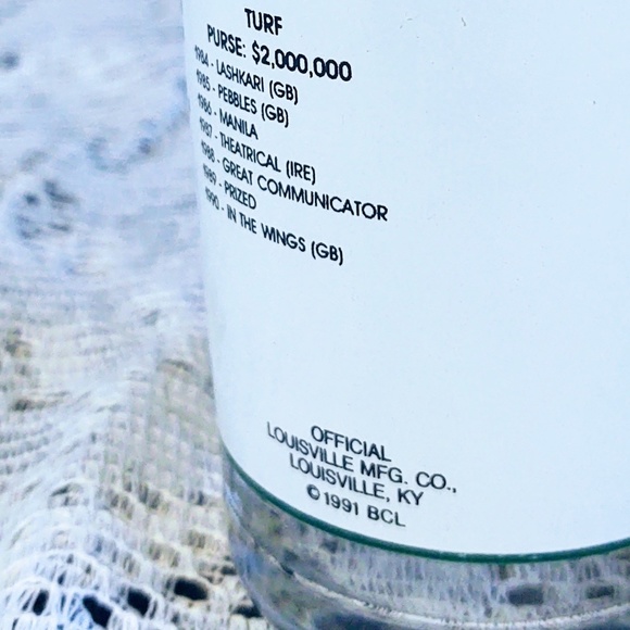 COLLECTIBLE BREEDERS CUP 1991 CHURCHILL DOWNS OFFICIAL COLLECTIBLE GLASS 5 1/4" - Picture 9 of 10